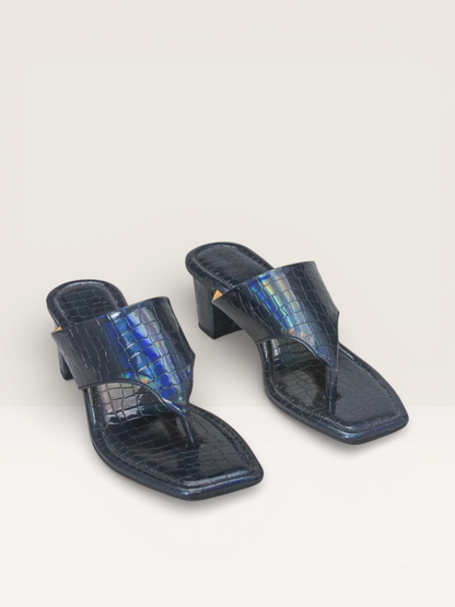 Women's Pink Croc Print Heeled Sandals | Stylish & Trendy - Nawabi Shoes BD - Nawabi Shoes BD