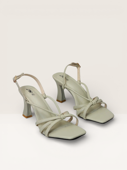 Mint Green Square Toe Heels - Stylish Strappy Sandals" nawabi shoes bd - Nawabi Shoes BD