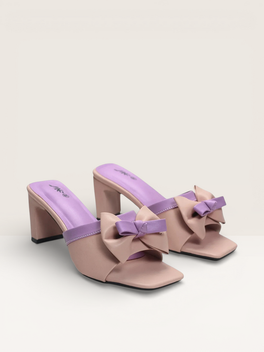 Bow Block Heel Mules for Women | Nawabi Shoes BD - Nawabi Shoes BD