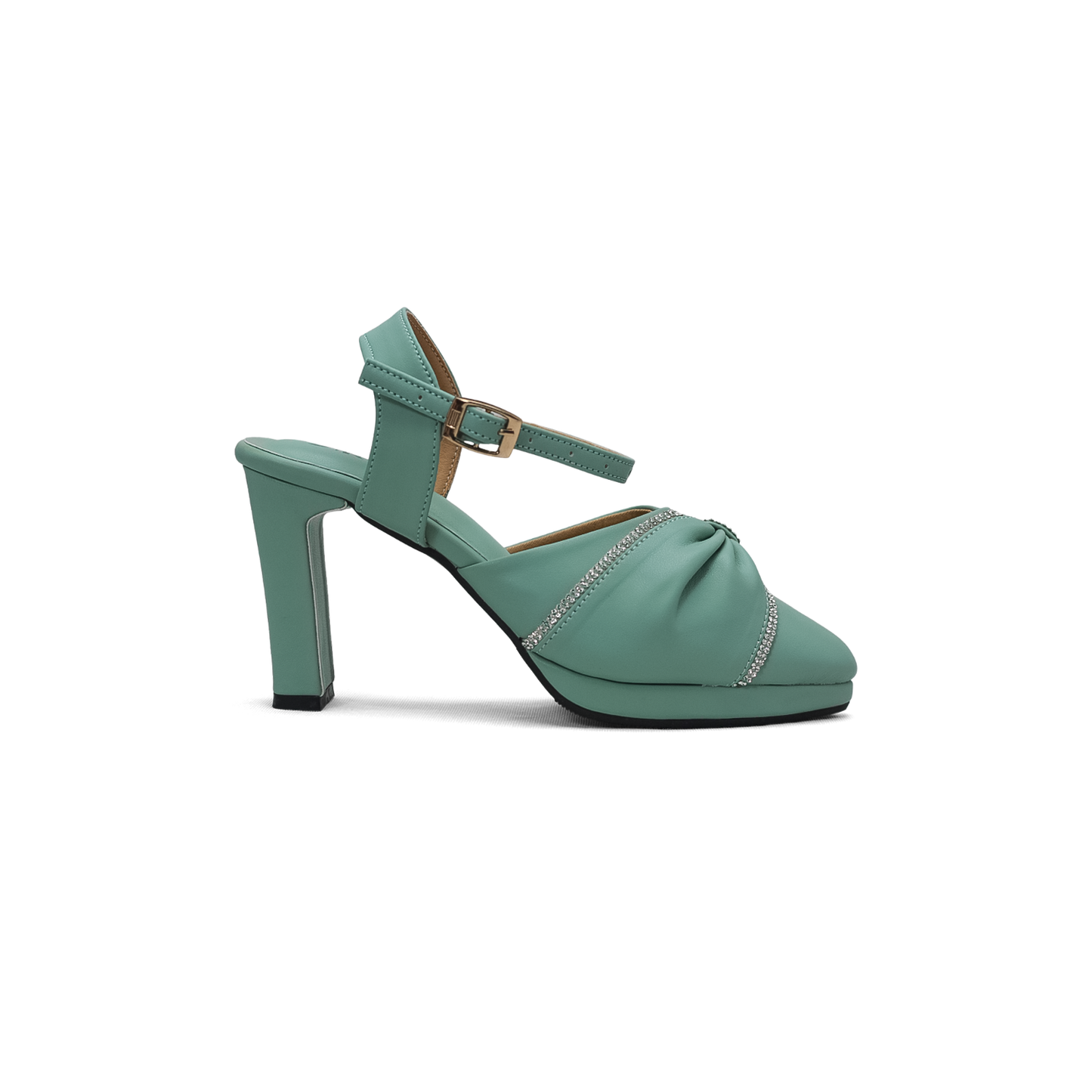 Women Rhinestone Decor Mary Jane Pumps, Chunky Heeled Elegant Pumps