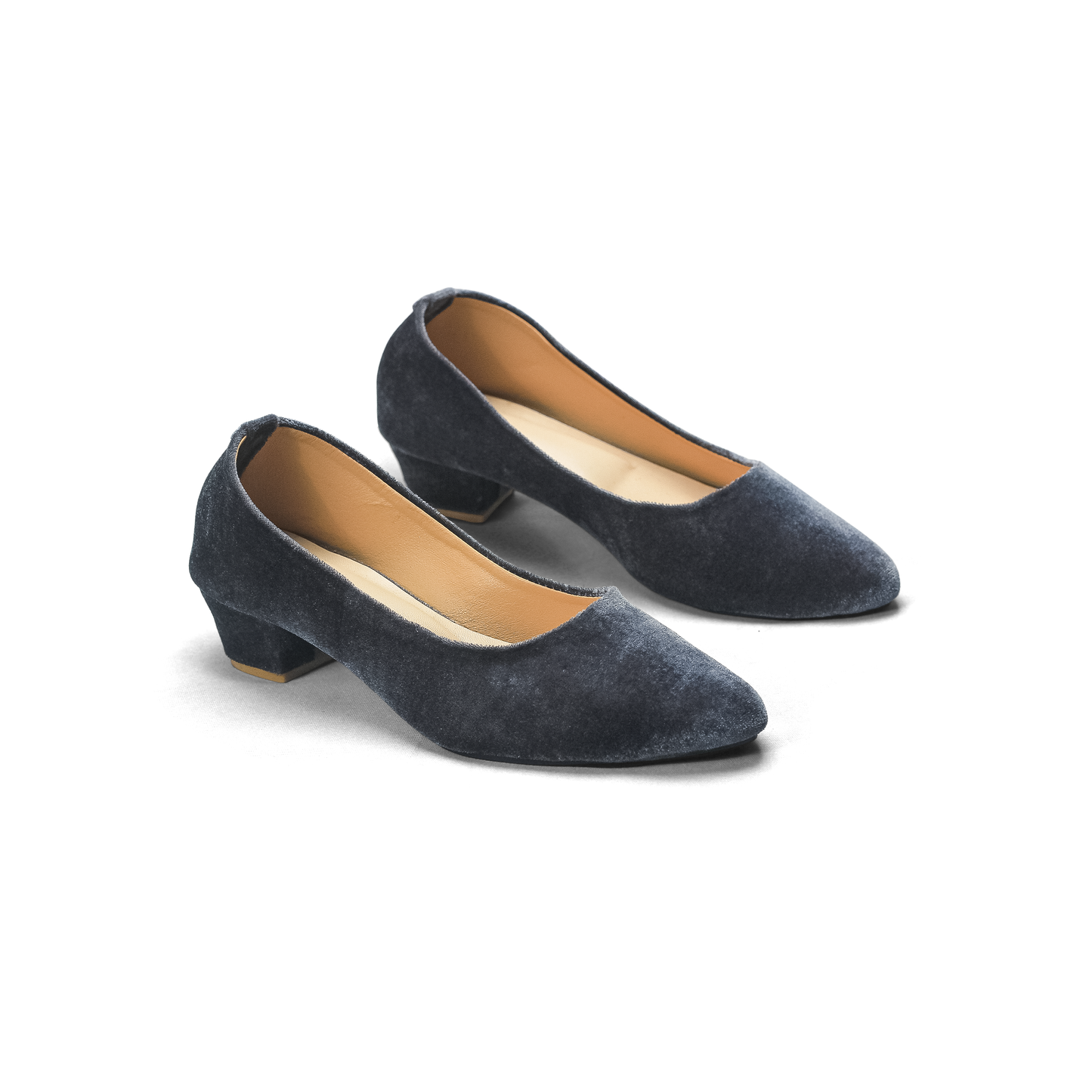 Velvet Low Heel Pumps - Comfortable Block Heel Shoes | Nawabi Shoes BD