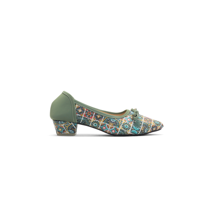 Olive Green Ladies Pump Shoes-Nawabi Shoes BD