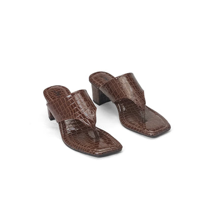 Women's Pink Croc Print Heeled Sandals | Stylish & Trendy - Nawabi Shoes BD - Nawabi Shoes BD