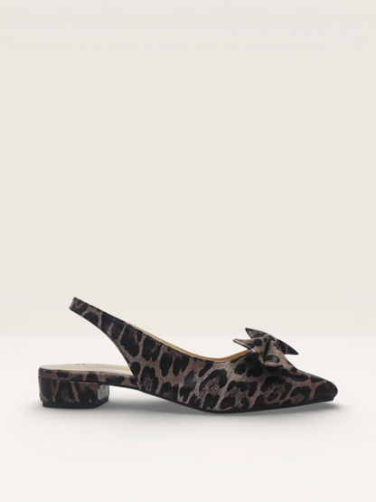 Dreamy Gleam Leopard Print Slingback Kitten Heels - nawabi shoes bd - Nawabi Shoes BD