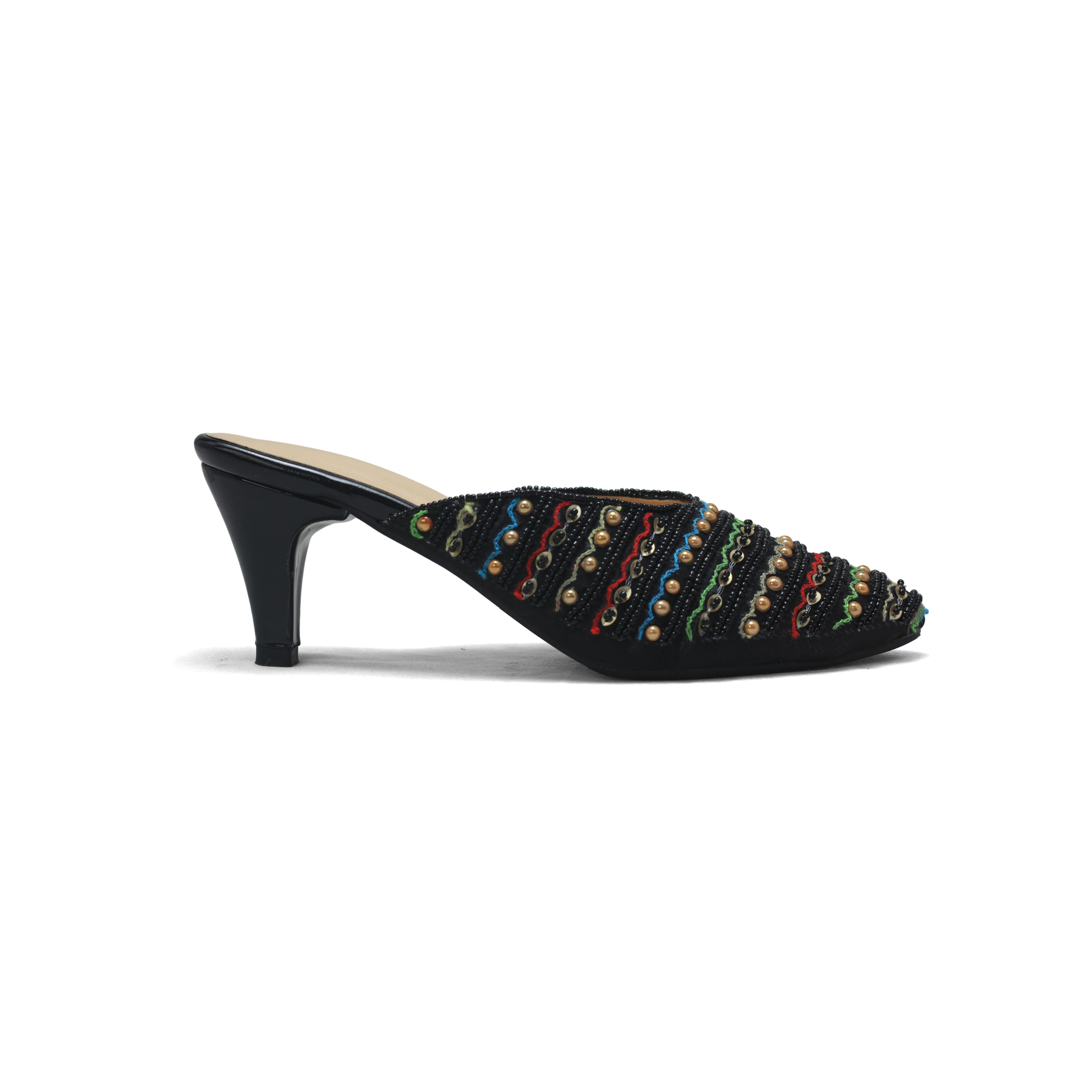 Toe Block Heel Pumps - Elegant Silver & Rose Gold Party Shoes - nawabi shoes bd - Nawabi Shoes BD