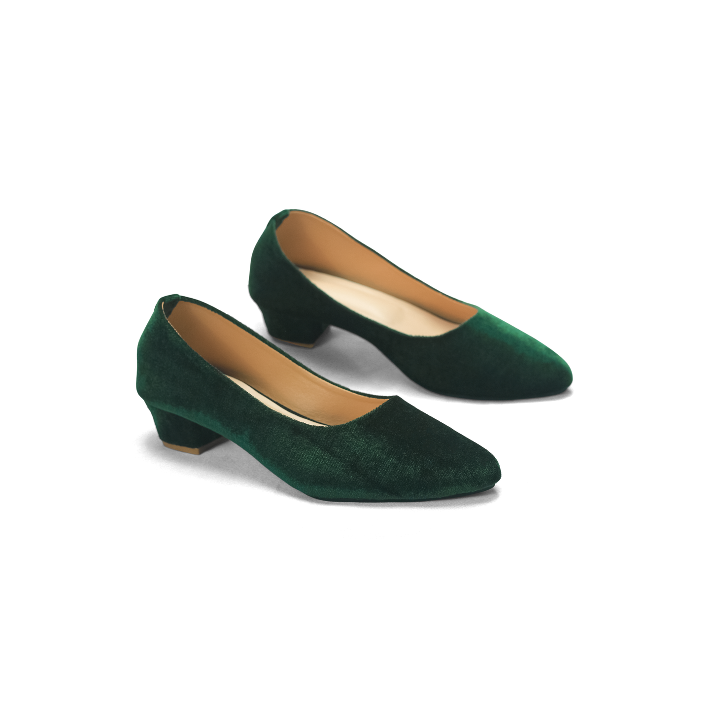 Velvet Low Heel Pumps - Comfortable Block Heel Shoes | Nawabi Shoes BD