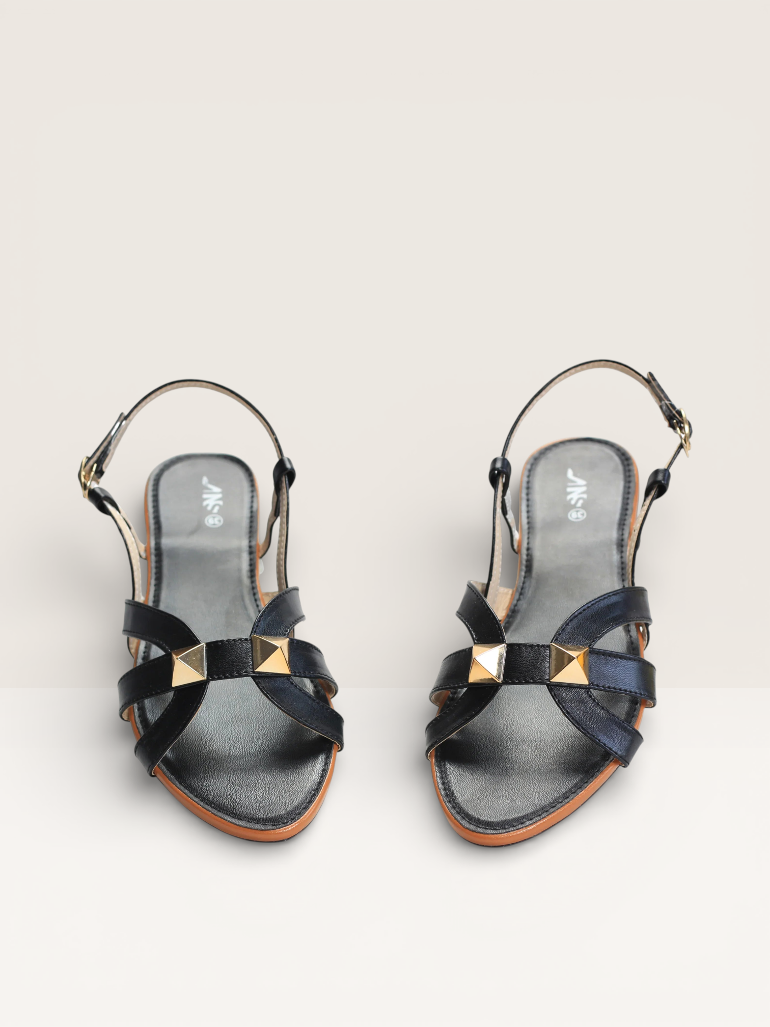 Studded Flat Sandals with Ankle Strap - Nawabi shoes bd - Nawabi Shoes BD