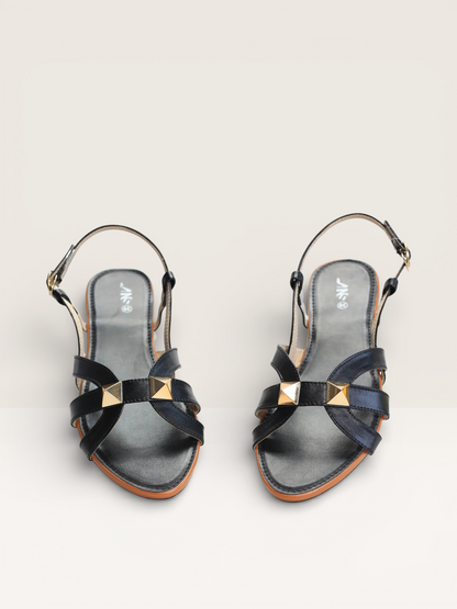 Studded Flat Sandals with Ankle Strap - Nawabi shoes bd - Nawabi Shoes BD