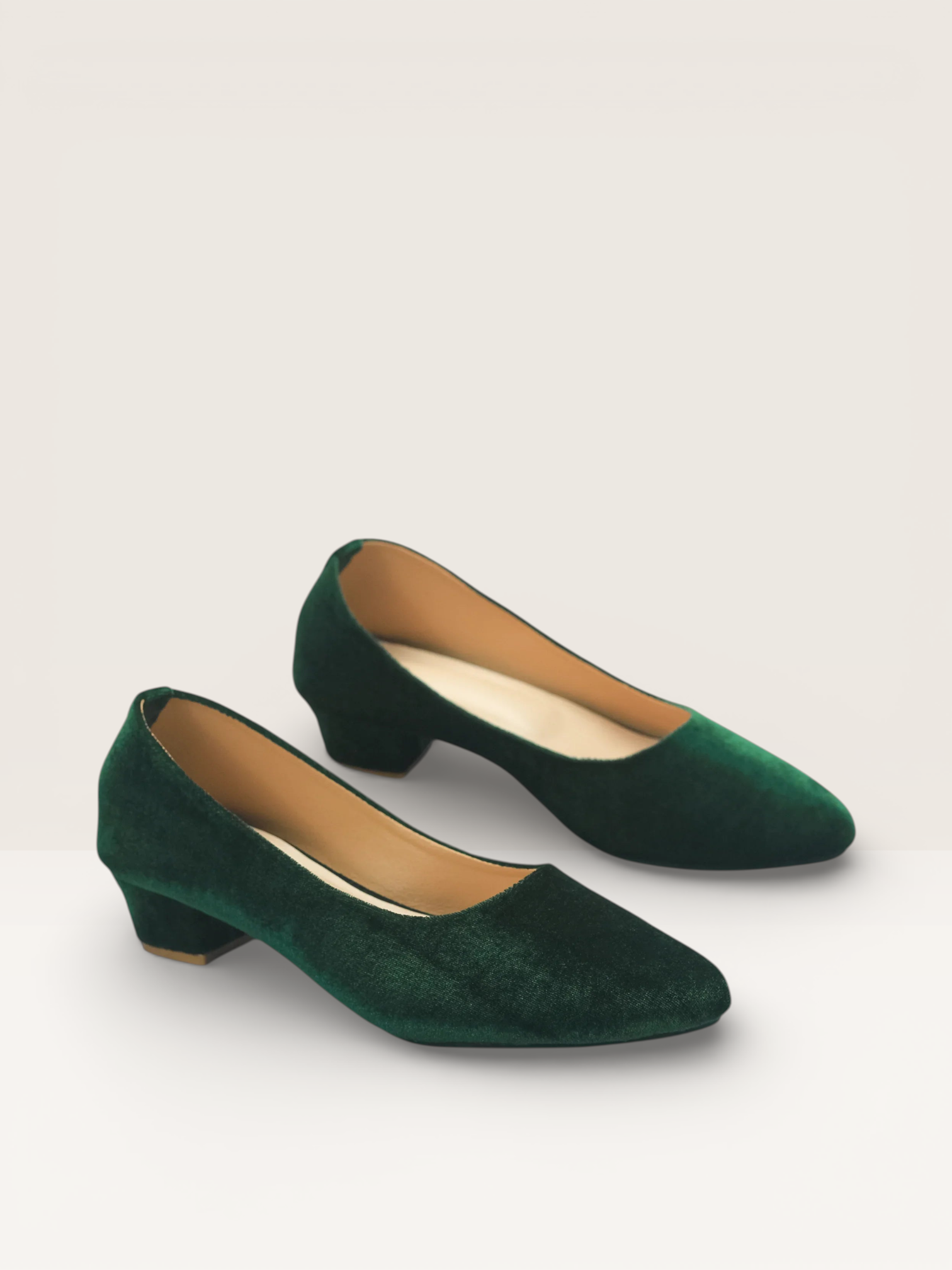 Velvet Low Heel Pumps – Comfortable Block Heel Dress Shoes - Nawabi Shoes BD