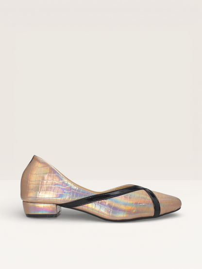 Women's Low-Heel Pumps with Crossover Strap and Pointed Toe | Nawabi Shoes BD - Nawabi Shoes BD