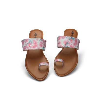 Stylish & Comfortable Sliders - Floral Print Criss-Cross Sandals - Nawabi shoes bd