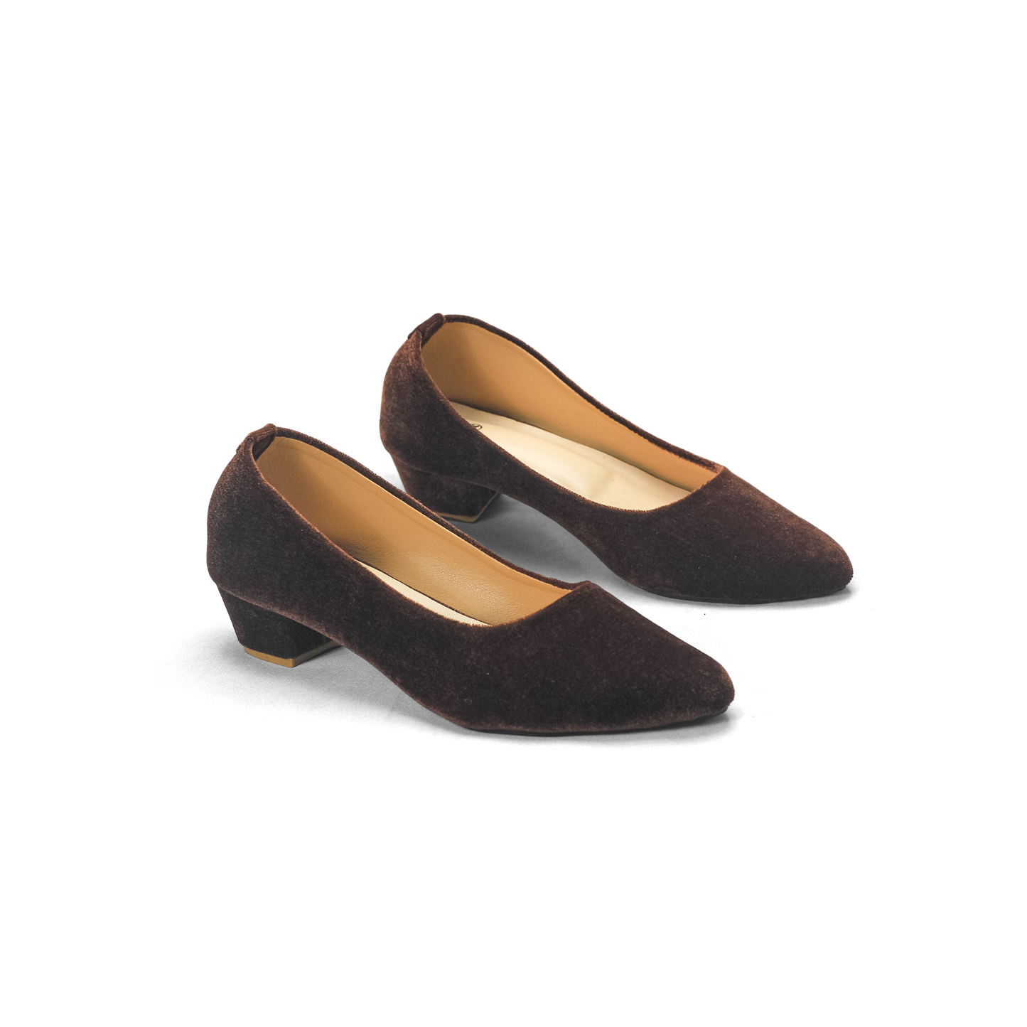 Velvet Low Heel Pumps - Comfortable Block Heel Shoes | Nawabi Shoes BD