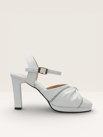 Women Rhinestone Decor Mary Jane Pumps, Chunky Heeled Elegant Pumps - Nawabi Shoes BD