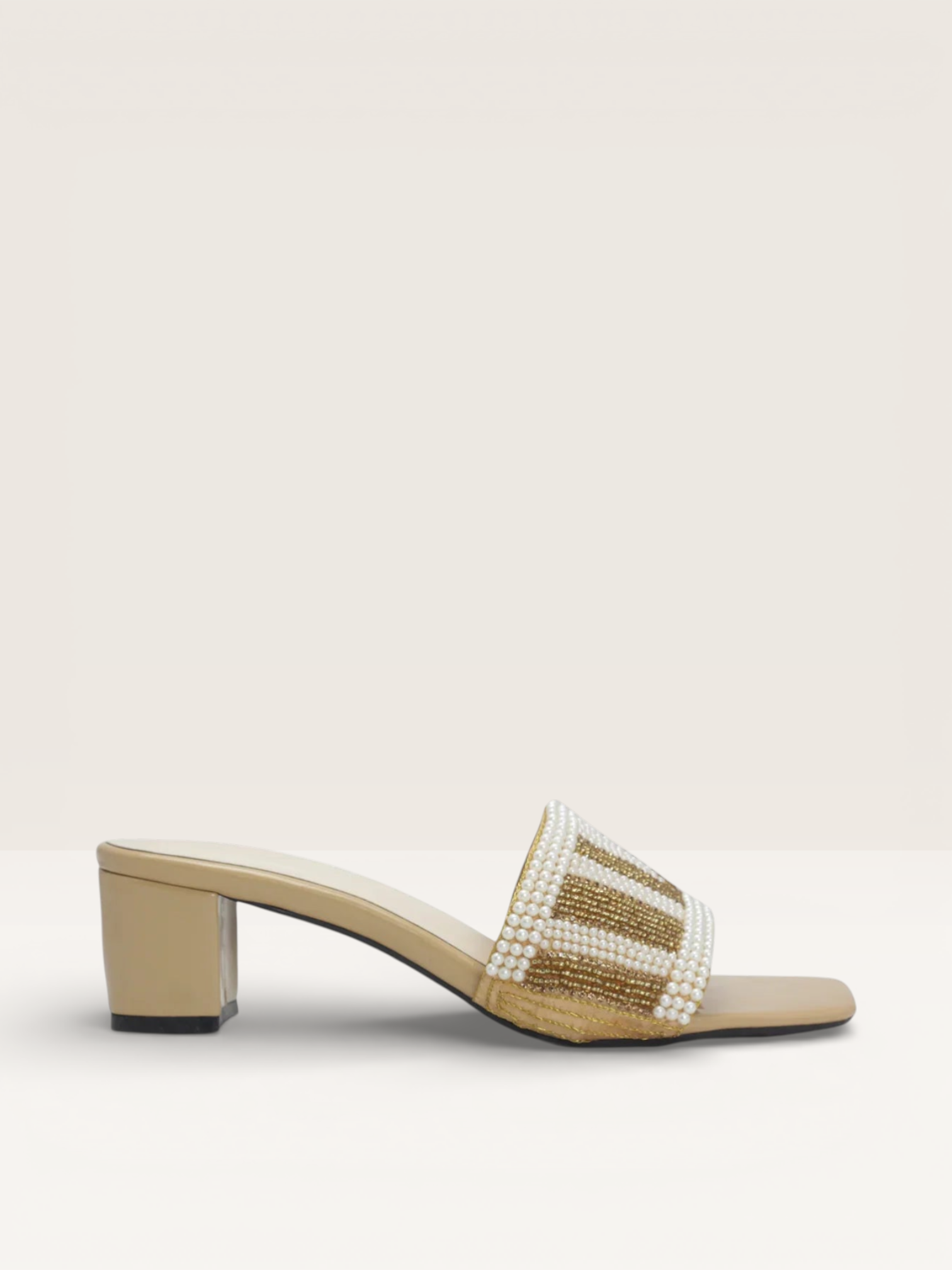 Women's Colorful Beaded Mules with Block Heel" - Nawabi Shoes BD - Nawabi Shoes BD