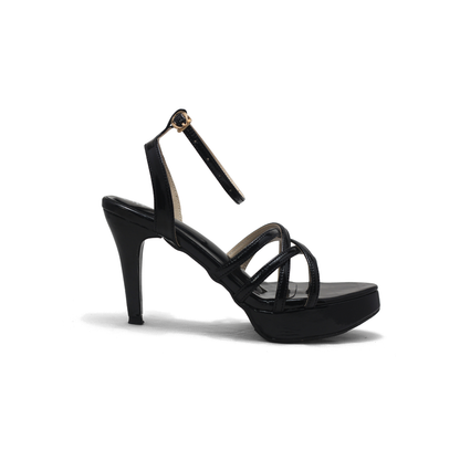Golden Strappy High Heel Sandals - Elegant & Stylish Platform Heels"