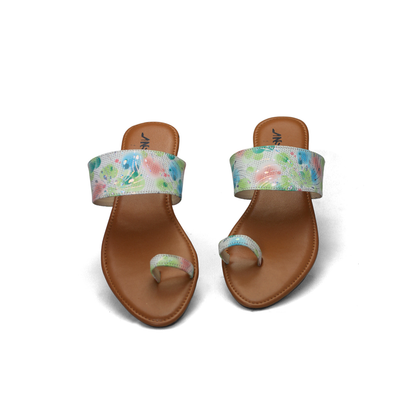 Stylish & Comfortable Sliders - Floral Print Criss-Cross Sandals - Nawabi shoes bd