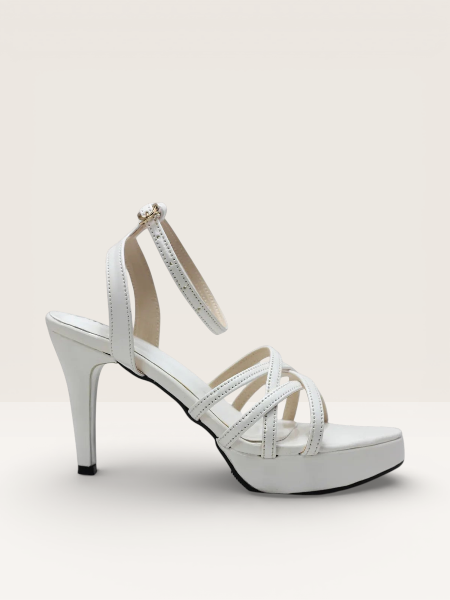Golden Strappy High Heel Sandals - Elegant & Stylish Platform Heels" - Nawabi Shoes BD