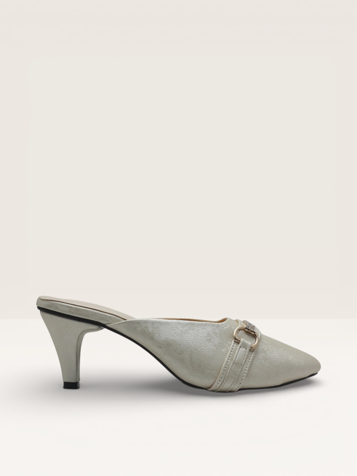 Elegant Women's Kitten Heel Mules with Embossed Detail | Nawabi Shoes BD - Nawabi Shoes BD