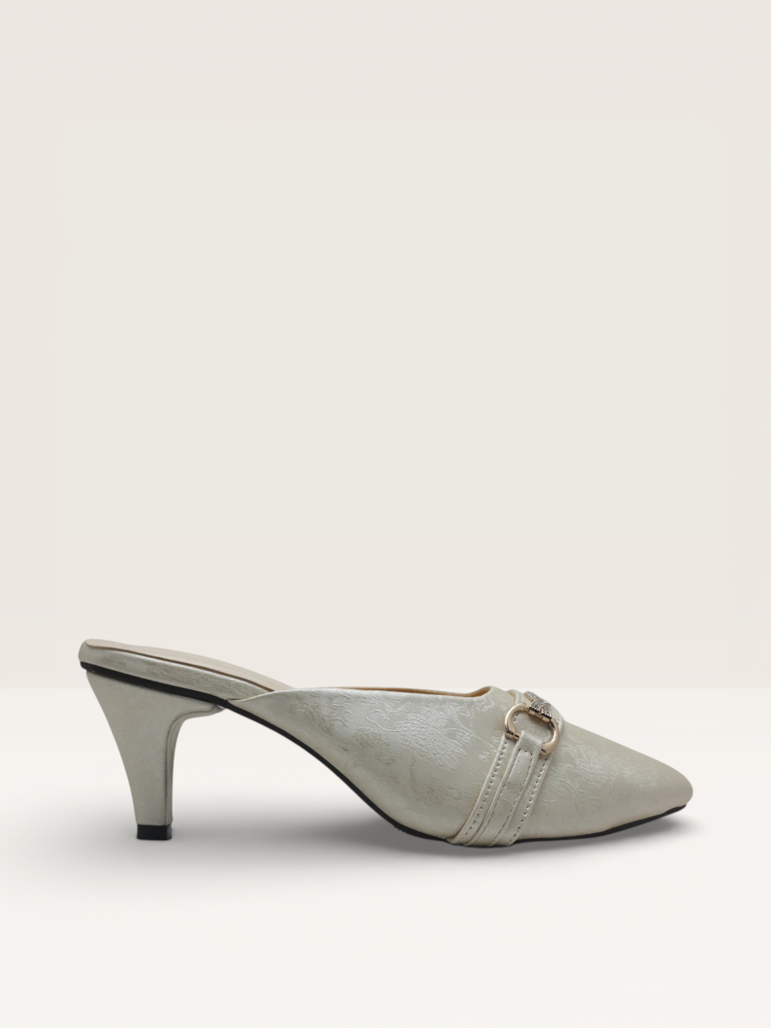 Elegant Women's Kitten Heel Mules with Embossed Detail | Nawabi Shoes BD - Nawabi Shoes BD