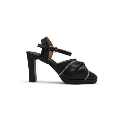 Women Rhinestone Decor Mary Jane Pumps, Chunky Heeled Elegant Pumps