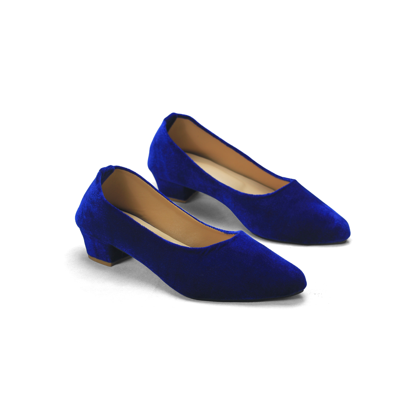 Velvet Low Heel Pumps - Comfortable Block Heel Shoes | Nawabi Shoes BD