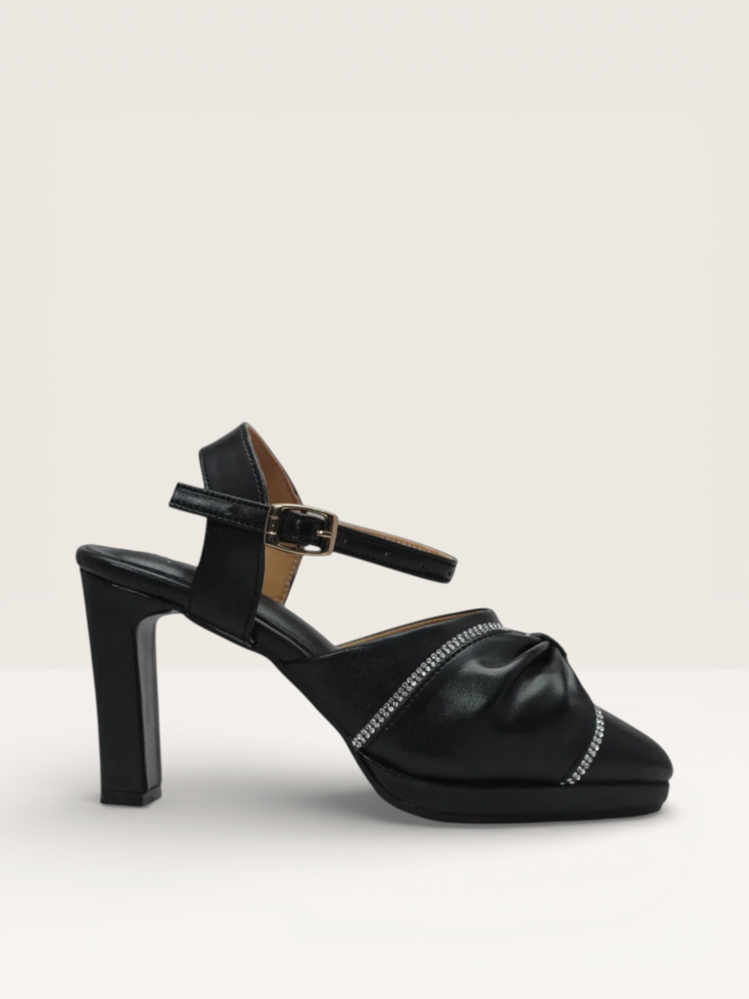 Women Rhinestone Decor Mary Jane Pumps, Chunky Heeled Elegant Pumps - Nawabi Shoes BD