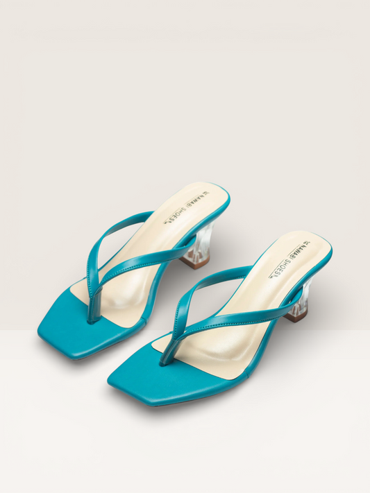 Women's Thong Sandals Transparent Block Heels | Nawabi Shoes BD - Nawabi Shoes BD