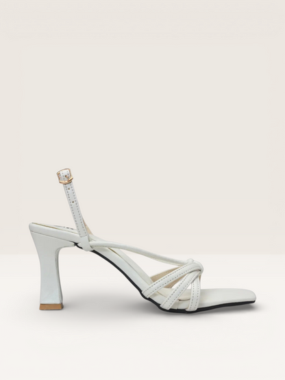 Mint Green Square Toe Heels - Stylish Strappy Sandals" nawabi shoes bd - Nawabi Shoes BD