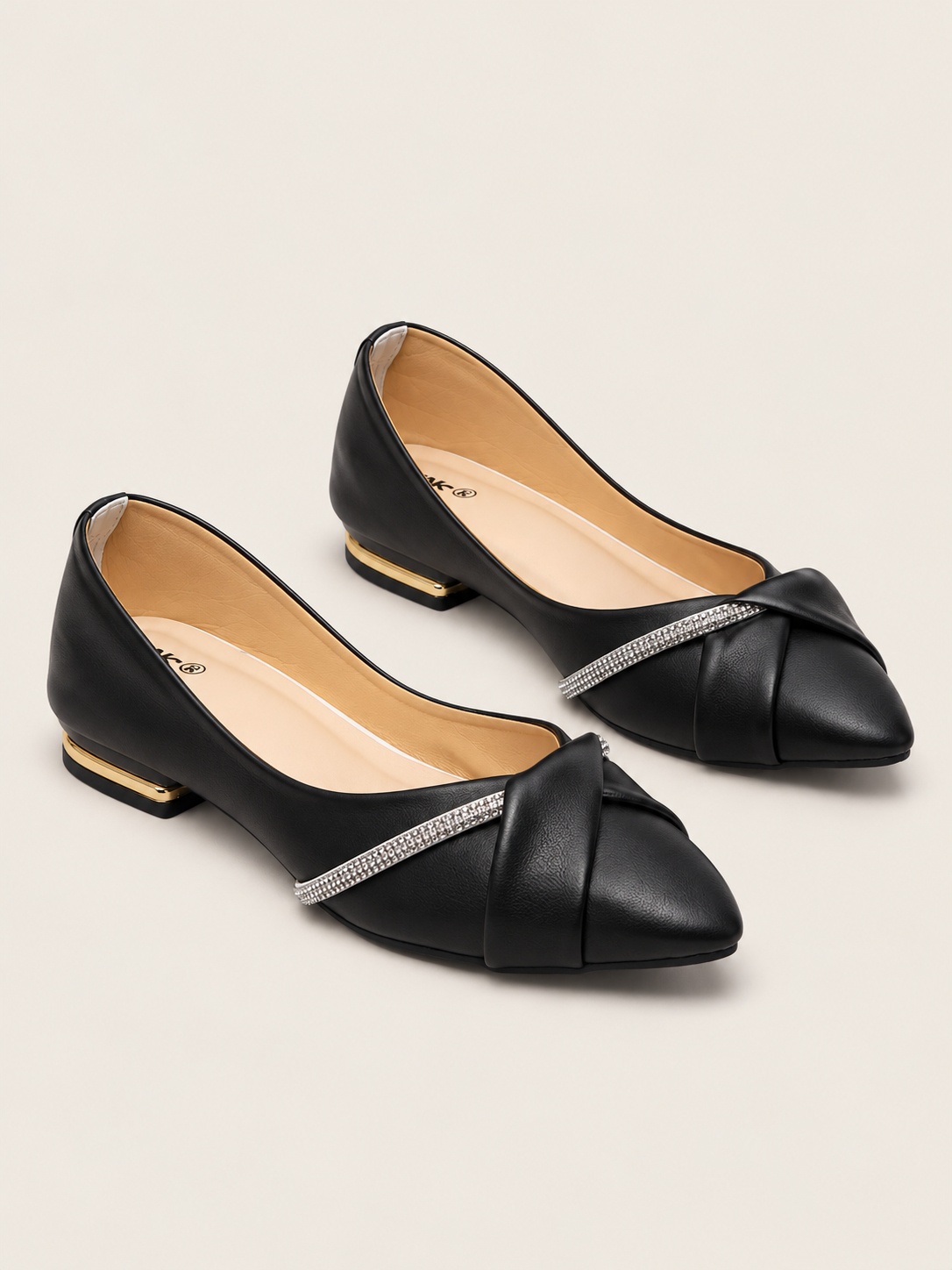 Women's Pointed Toe Rhinestone Ballet Flats  | Nawabi Shoes (Copy)