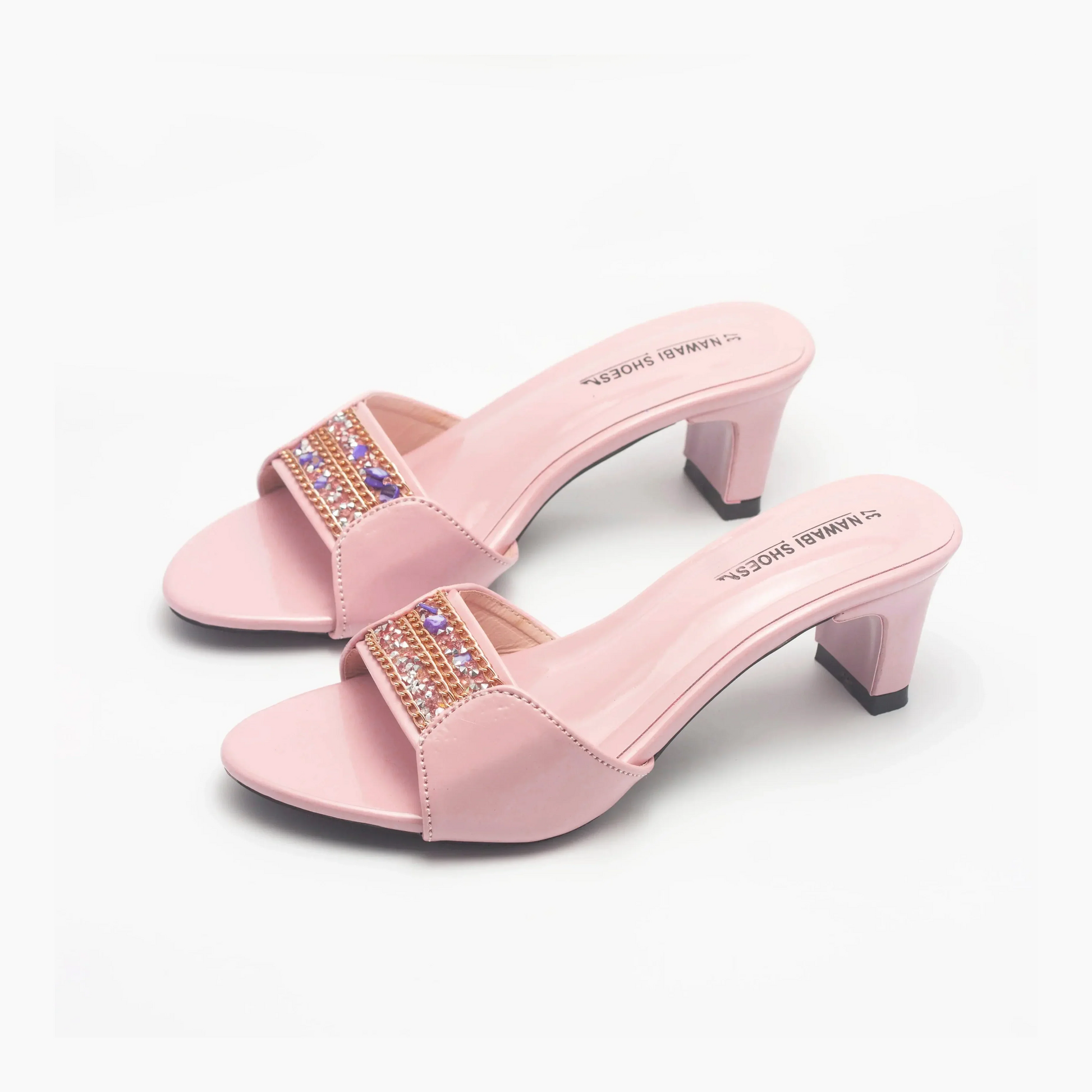 Buy Gorgeous Cream Block Heels Luxury Shoes | Nawabi Shoes BD - Nawabi Shoes BD