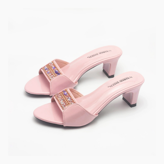 Buy Gorgeous Cream Block Heels Luxury Shoes | Nawabi Shoes BD - Nawabi Shoes BD