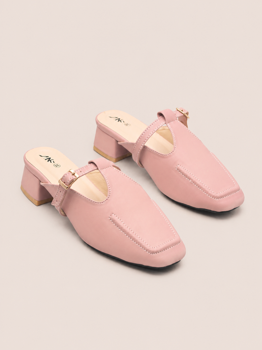 Nawabi Elora Buckle Strap Block Heel Mule Shoes | Nawabi Shoes