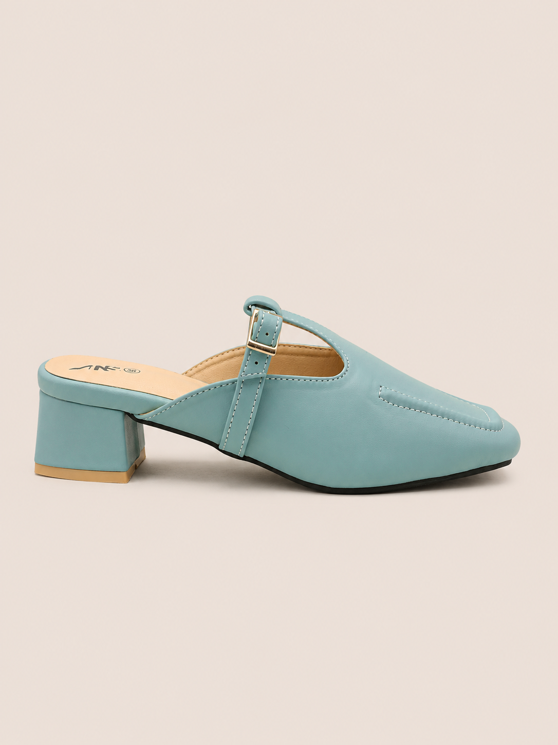 Nawabi Elora Buckle Strap Block Heel Mule Shoes | Nawabi Shoes