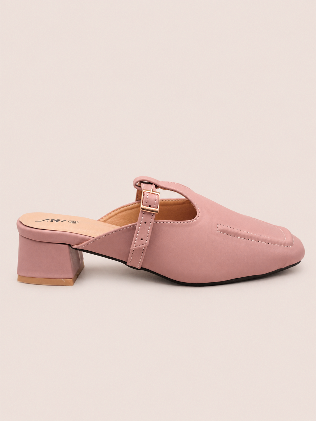 Nawabi Elora Buckle Strap Block Heel Mule Shoes | Nawabi Shoes