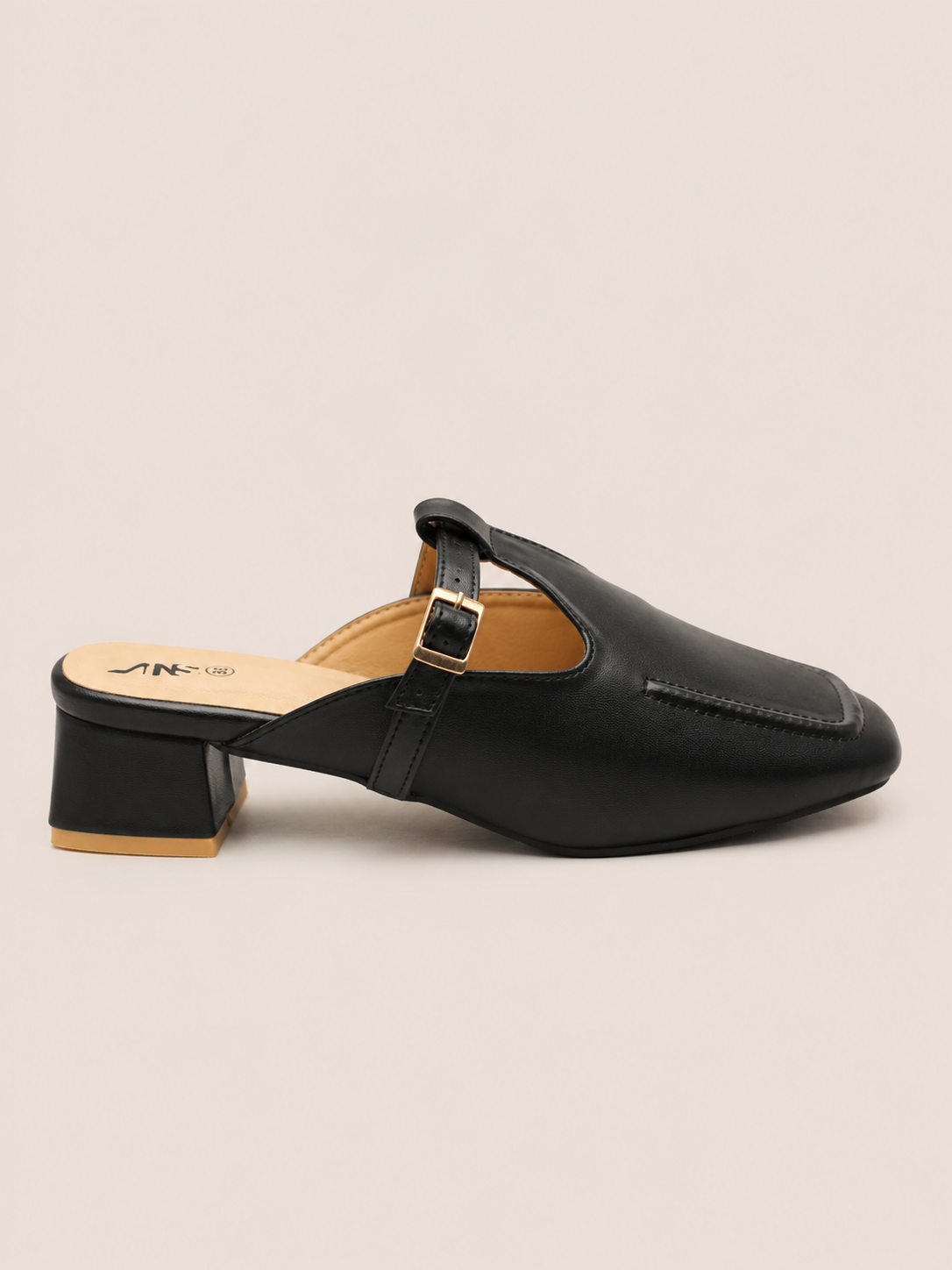 Nawabi Elora Buckle Strap Block Heel Mule Shoes | Nawabi Shoes