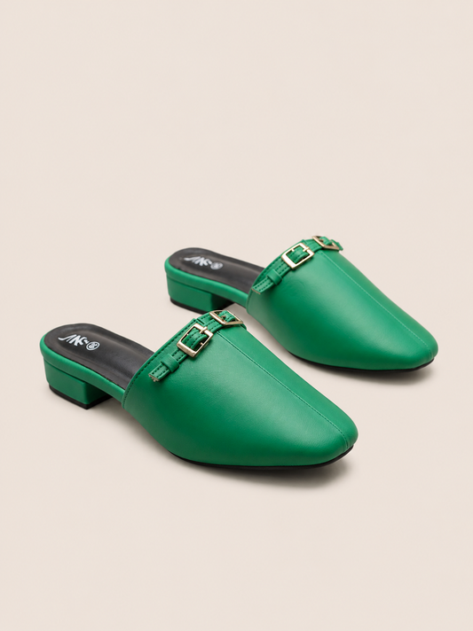 Nawabi Classic Buckle Closed Toe Mule Shoes for Women | Nawabi Shoes