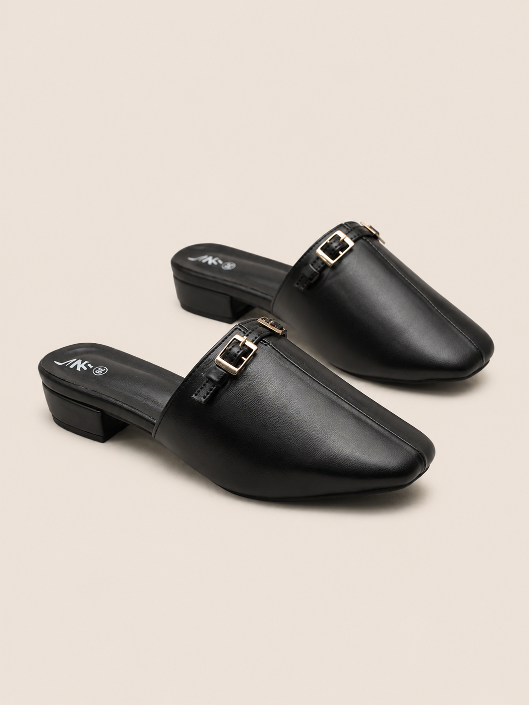 Nawabi Classic Buckle Closed Toe Mule Shoes for Women | Nawabi Shoes
