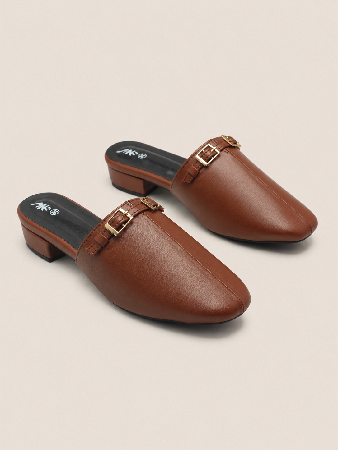 Nawabi Classic Buckle Closed Toe Mule Shoes for Women | Nawabi Shoes