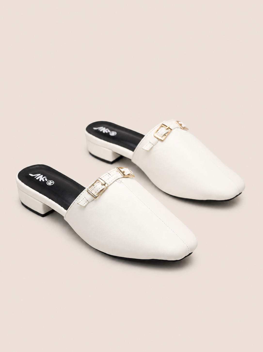 Nawabi Classic Buckle Closed Toe Mule Shoes for Women | Nawabi Shoes