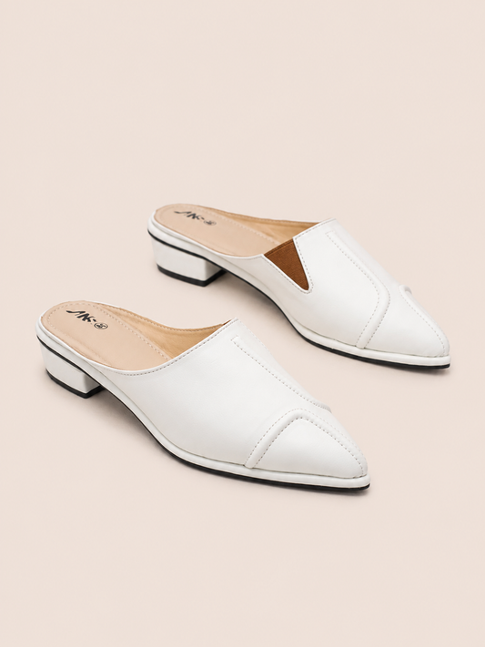 Classic Pointed Toe Low Heel Mule Shoes for Women  | Nawabi Shoes
