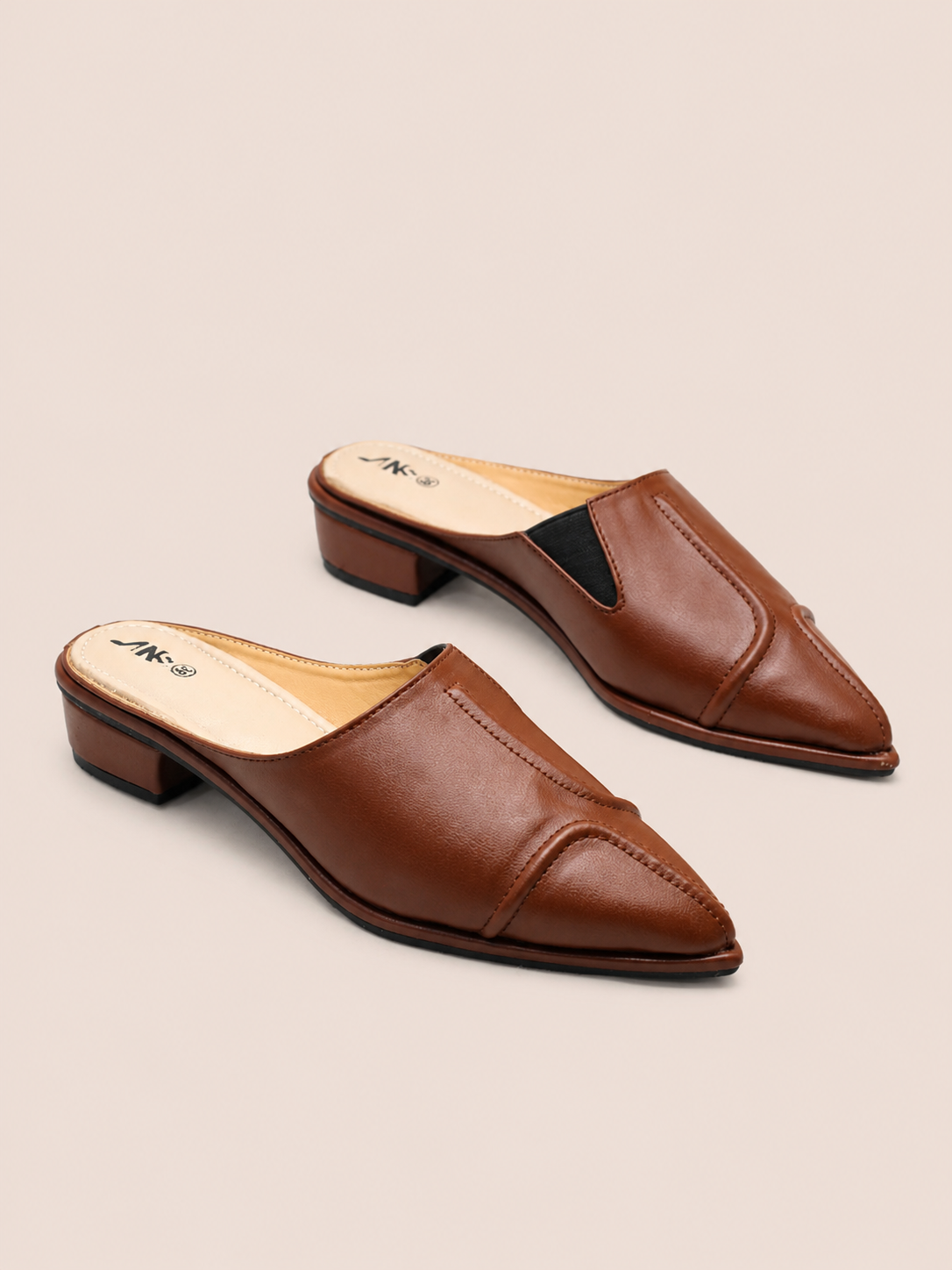 Classic Pointed Toe Low Heel Mule Shoes for Women  | Nawabi Shoes