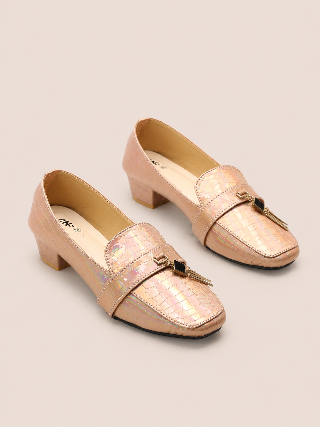 Croc Luxe Tassel Low Heel Loafer Shoes for Women  | Nawabi Shoes