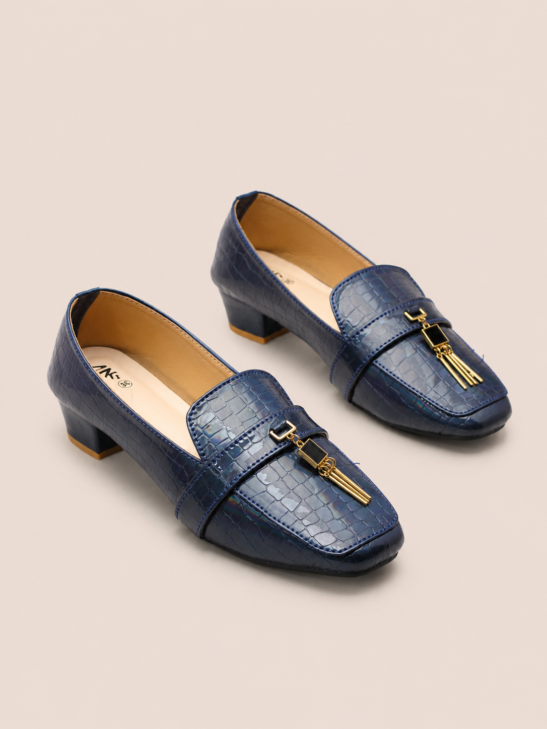 Croc Luxe Tassel Low Heel Loafer Shoes for Women  | Nawabi Shoes