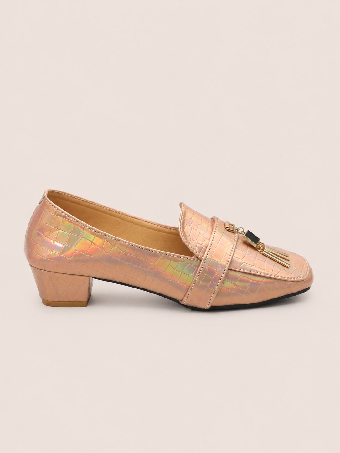 Croc Luxe Tassel Low Heel Loafer Shoes for Women  | Nawabi Shoes