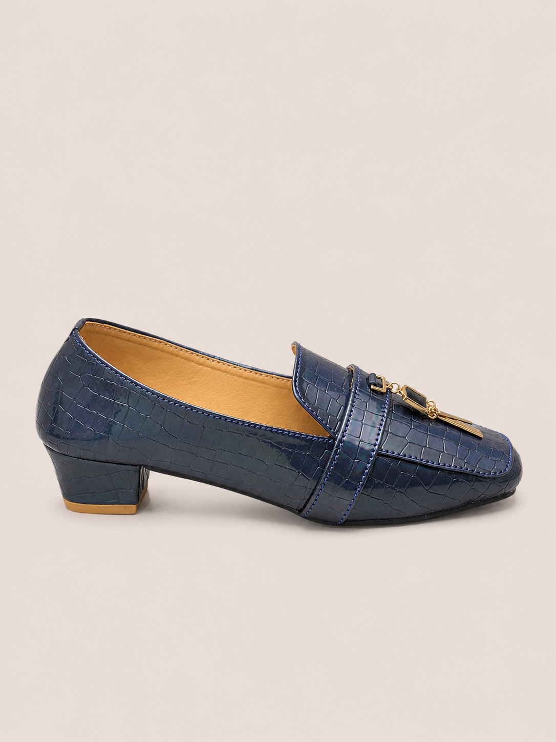 Croc Luxe Tassel Low Heel Loafer Shoes for Women  | Nawabi Shoes