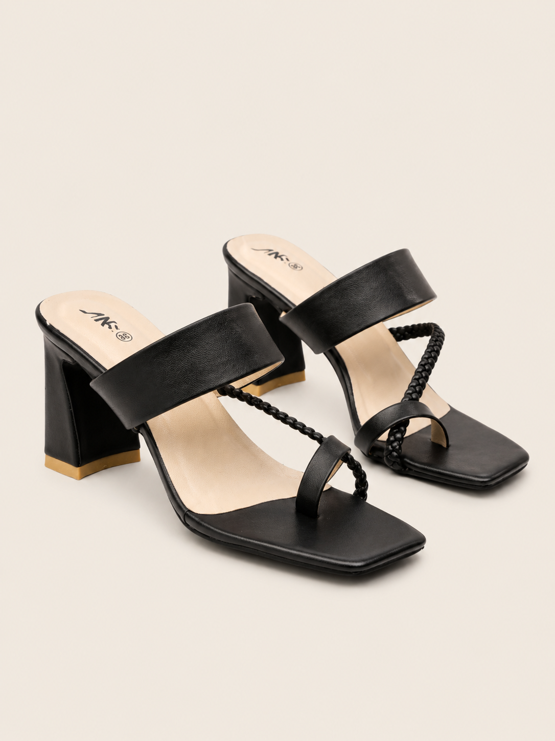 Women's Premium Braided Toe Ring Block Heel Sandals | Elegant Ladies Heels Bangladesh