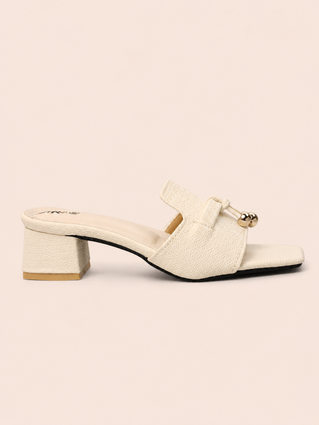 Luxury Women's Textured Slide Block Heel Sandals – Comfortable Fashion Heels