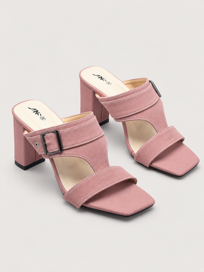 Women’s Block Heel Sandals with Buckle Strap  | Nawabi Shoes