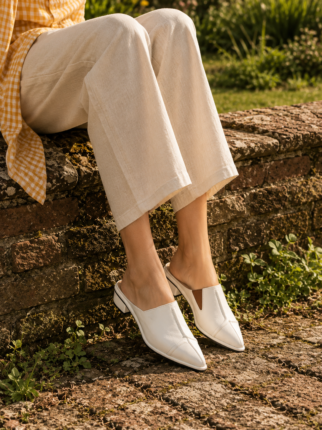 Classic Pointed Toe Low Heel Mule Shoes for Women  | Nawabi Shoes