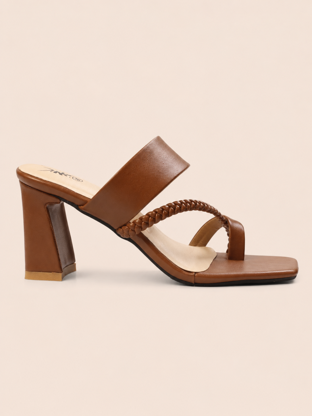 Women's Premium Braided Toe Ring Block Heel Sandals | Elegant Ladies Heels Bangladesh